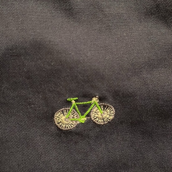 J. McLaughlin Oliver Short in Navy Blue with Novelty Bicycle Embroidery Size 34 - Picture 3 of 5